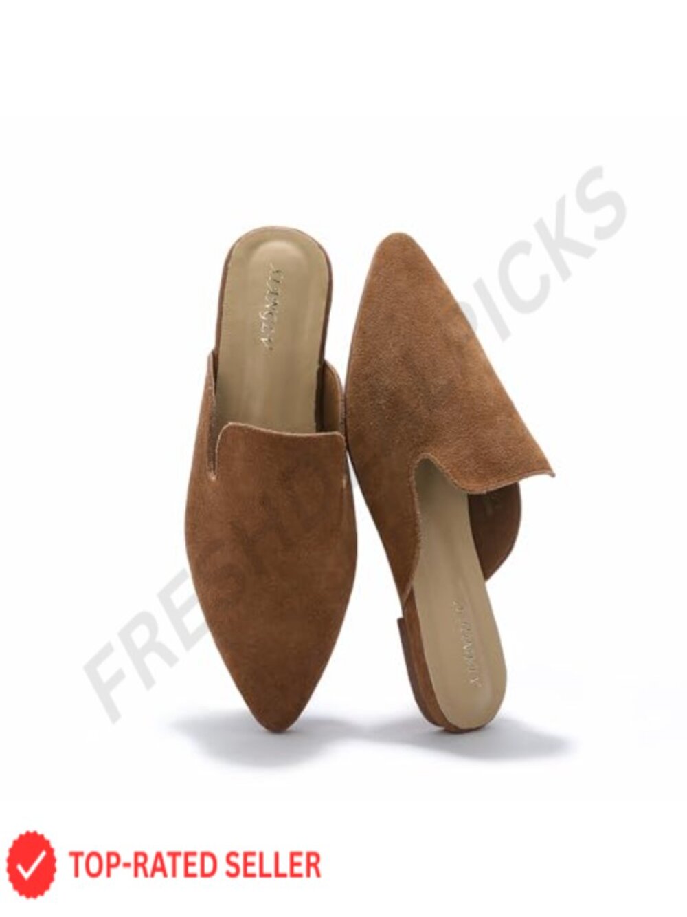 Women's Mules Pointed Toe Slip On Flat Shoes Backless Loafer Slippers